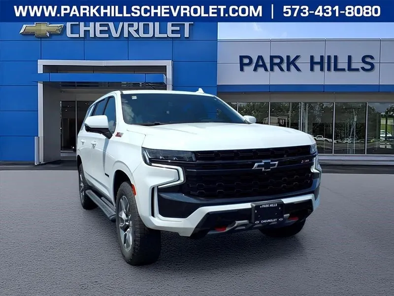 2024 Chevrolet Tahoe Z71 in Summit White — front three-quarter view