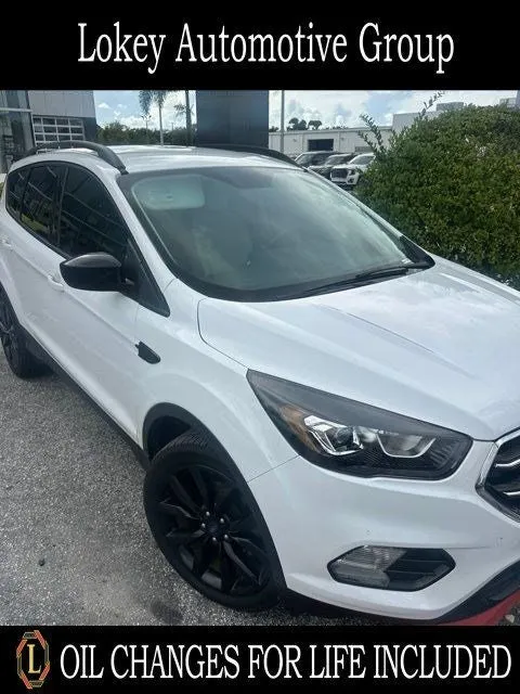 2018 Ford Escape SEL in Oxford White — front three-quarter view
