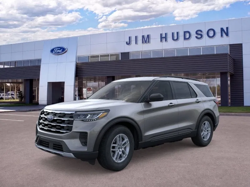 2026 Ford Explorer Active in Gray Metallic — front three-quarter view