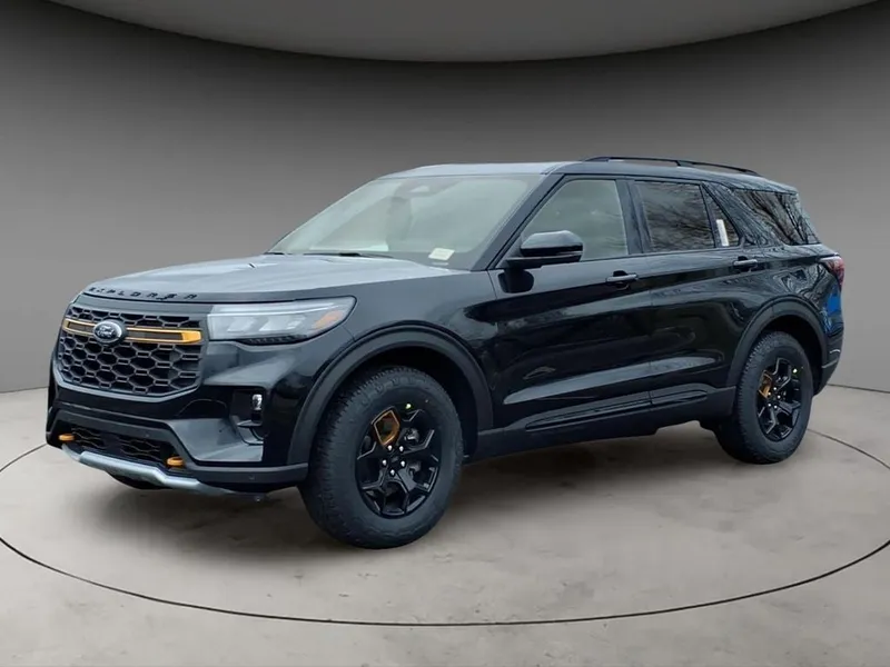 2026 Ford Explorer Tremor in Black Metallic — front three-quarter view