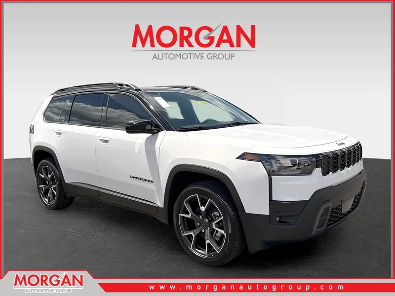 2026 Jeep Cherokee Overland in White/off-white — front three-quarter view