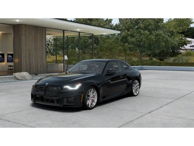 2026 BMW M2 Base in Black Sapphire Metallic — front three-quarter view