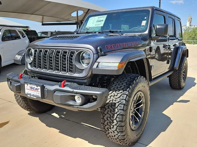 2026 Jeep Wrangler Rubicon X in Granite Crystal Metallic Clearcoat — front three-quarter view