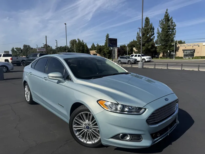 2014 Ford Fusion in Blue — front three-quarter view