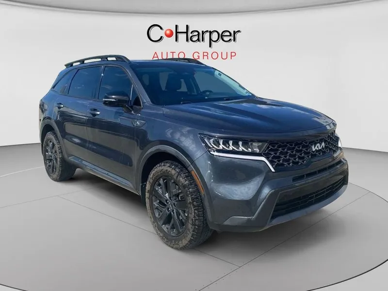 2023 Kia Sorento X-Line S in Gravity Grey — front three-quarter view