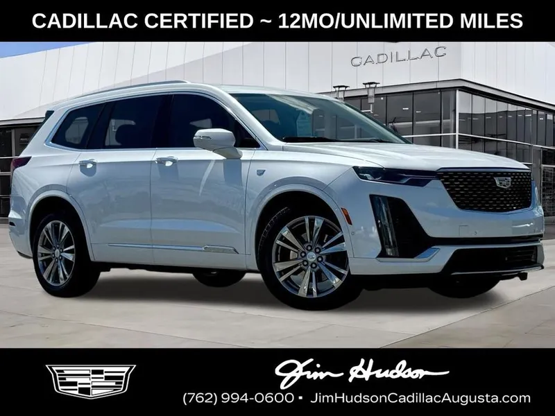 2024 Cadillac XT6 Premium Luxury in Crystal White Tricoat — front three-quarter view