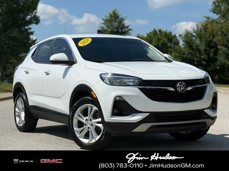 2020 Buick Encore GX Preferred in Summit White — front three-quarter view