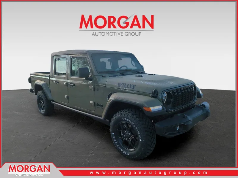 2026 Jeep Gladiator Willys in Green — front three-quarter view