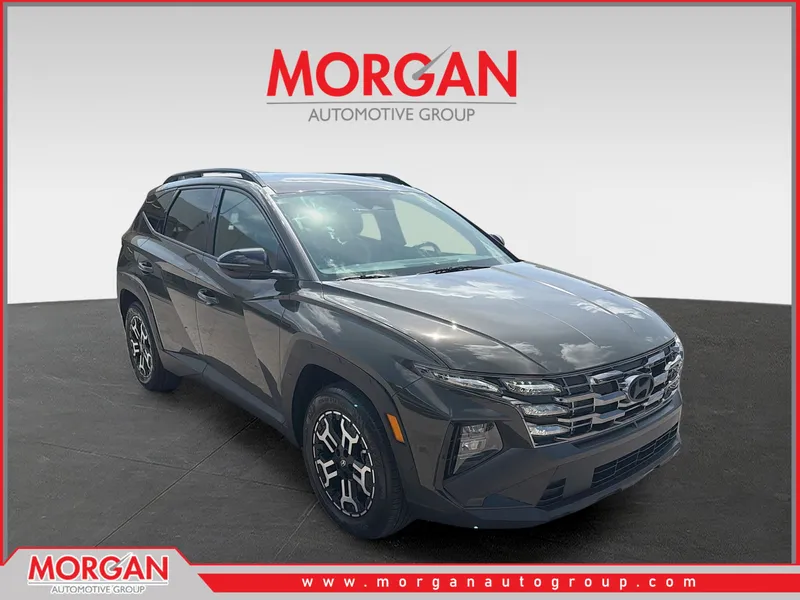 2026 Hyundai Tucson XRT in Rockwood Green — front three-quarter view