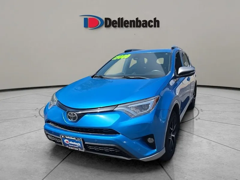 2017 Toyota RAV4 SE in Electric Storm Bl — front three-quarter view