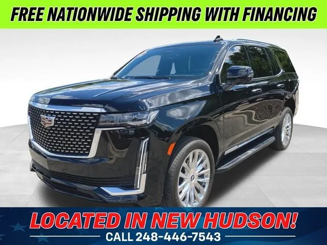 2024 Cadillac Escalade Premium Luxury in Black Raven — front three-quarter view