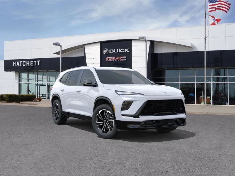 2026 Buick Enclave Sport Touring in Summit White — front three-quarter view