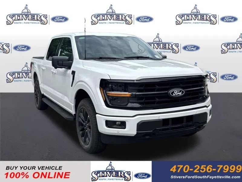 2026 Ford F-150 XLT in White — front three-quarter view