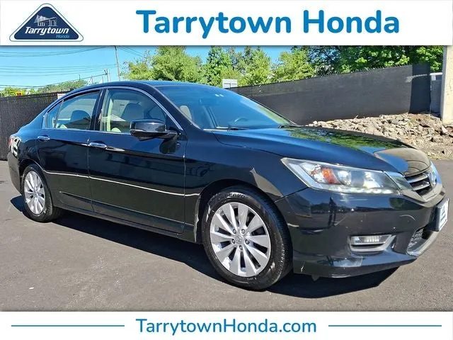 2013 Honda Accord EX-L in Crystal Black Pearl — front three-quarter view