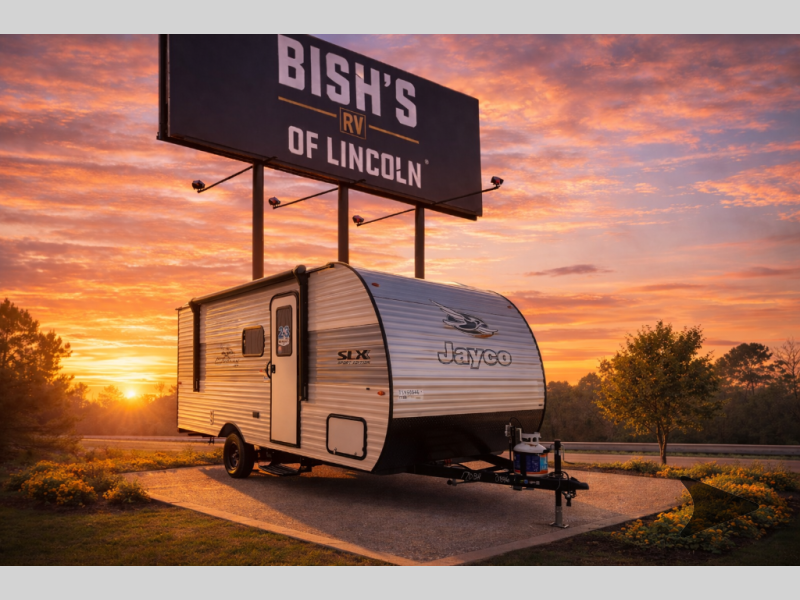 2026 Jayco Jay Flight SLX — front three-quarter view