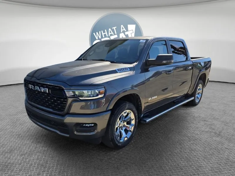 2026 RAM 1500 Big Horn/Lone Star in Granite Crystal Metallic Clearcoat — front three-quarter view