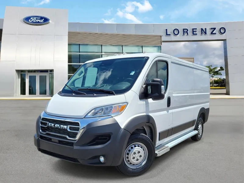 2025 RAM ProMaster Cargo Van Tradesman in Bright White Clearcoat — front three-quarter view