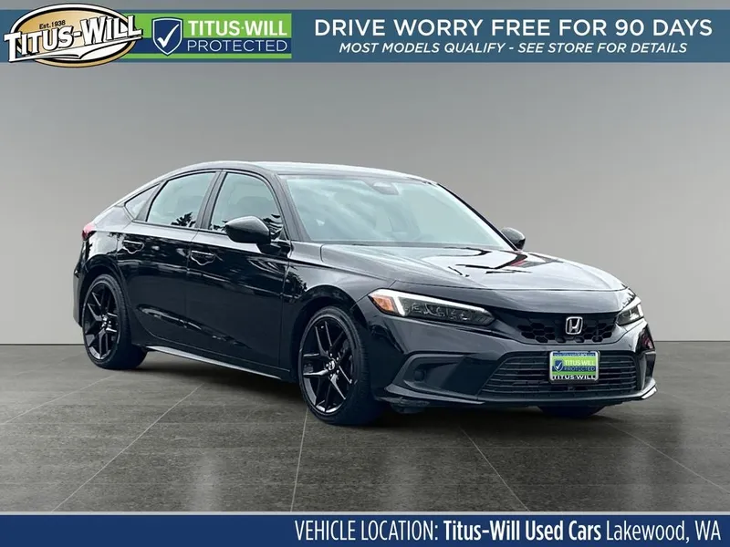 2024 Honda Civic Sport in Black — front three-quarter view