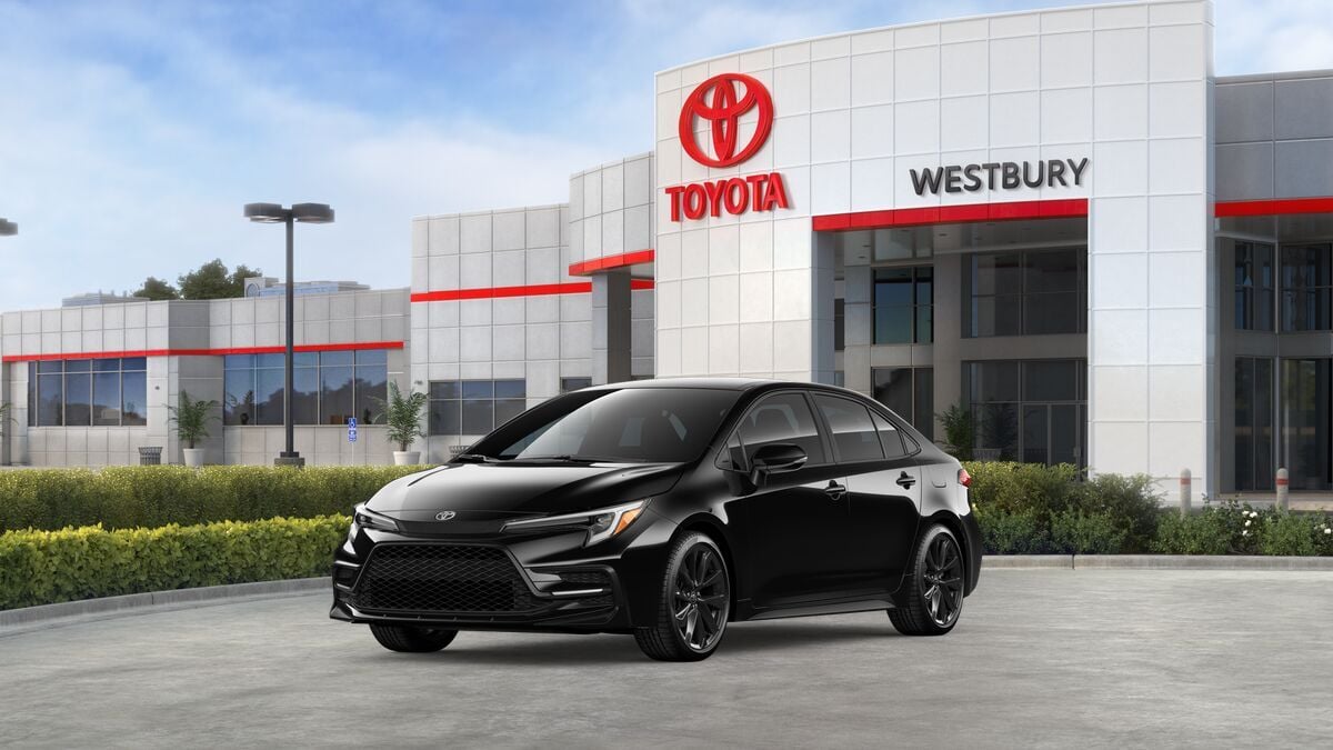 2026 Toyota Corolla SE in Midnight Black Metallic — front three-quarter view