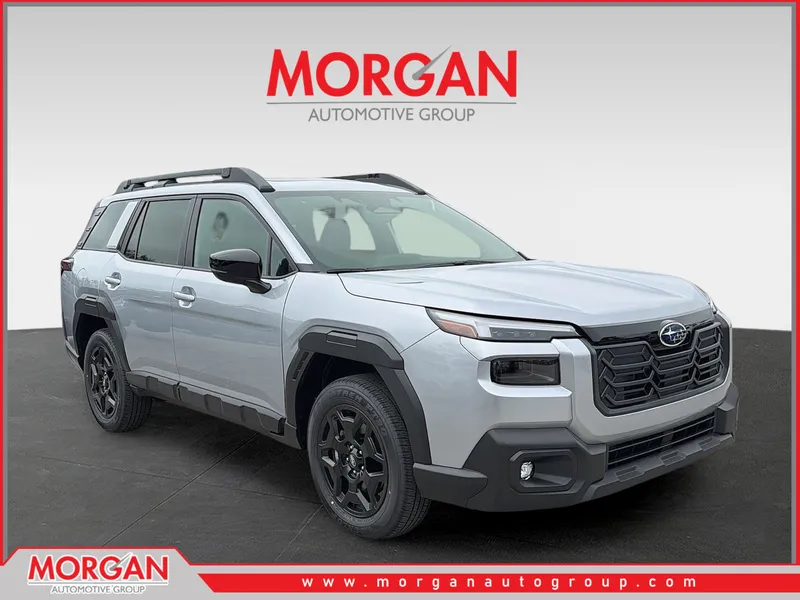 2026 Subaru Outback Limited in Ice Silver Metallic — front three-quarter view