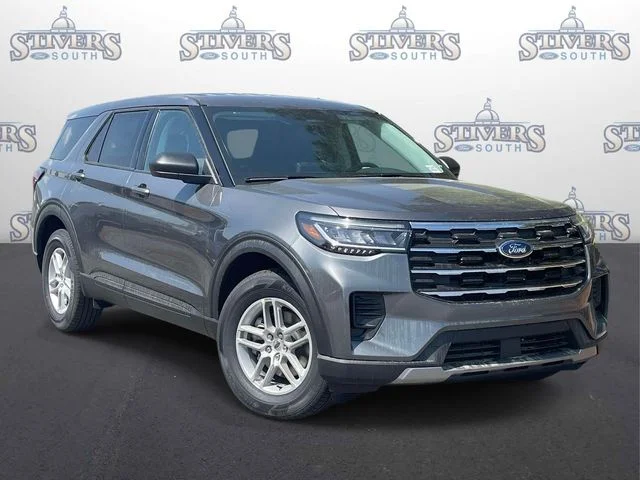 2026 Ford Explorer Active in Gray — front three-quarter view