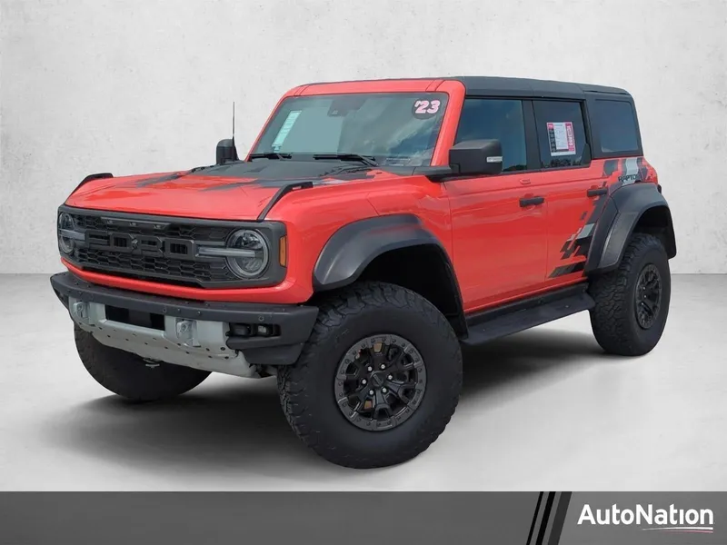 2023 Ford Bronco Raptor 4 Door Advanced 4x4 in Code Orange — front three-quarter view