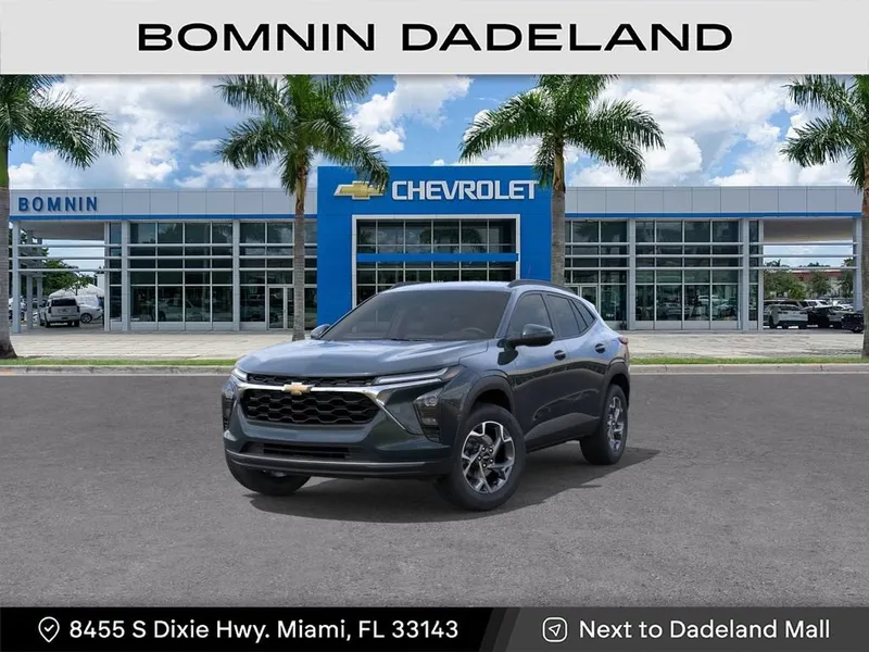 2026 Chevrolet Trax LT in Cypress Gray — front three-quarter view