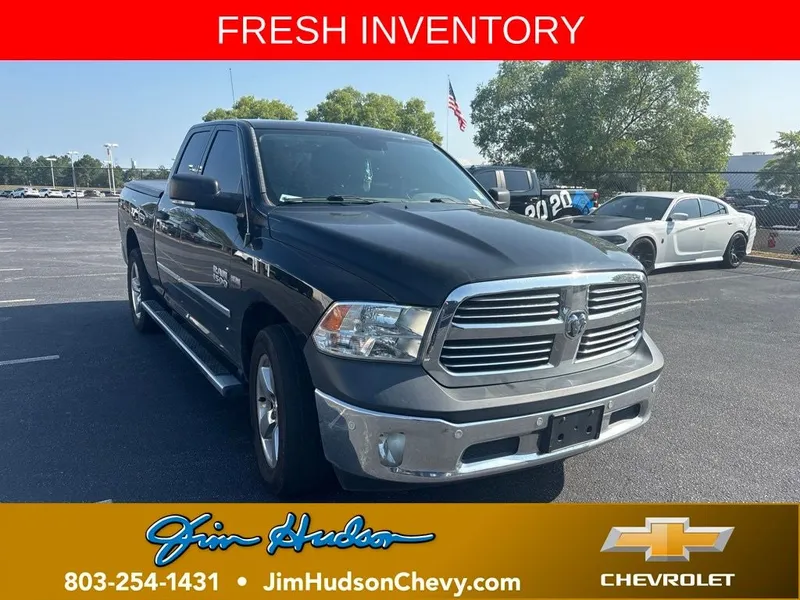 2016 RAM 1500 Big Horn in Black Clearcoat — front three-quarter view