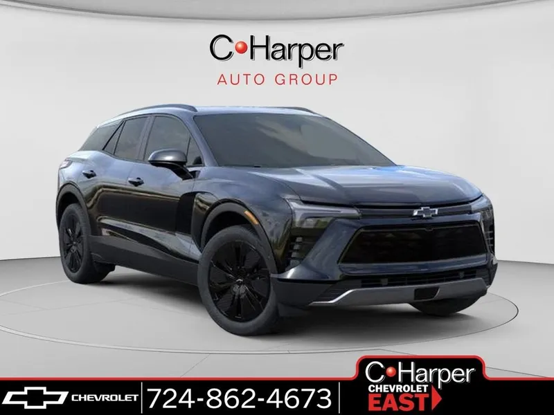 2026 Chevrolet Blazer EV LT in Black — front three-quarter view