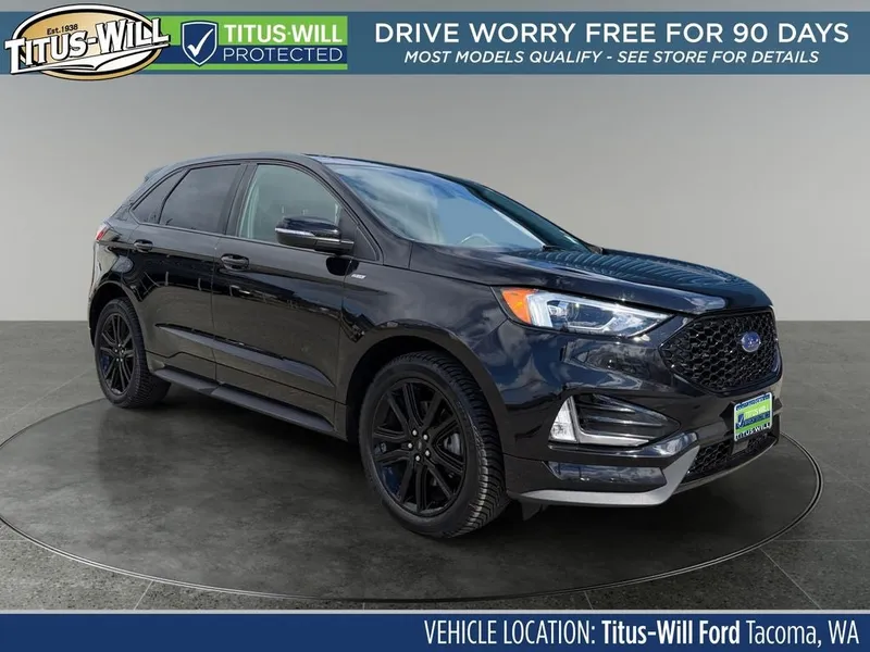 2020 Ford Edge ST Line in Black — front three-quarter view