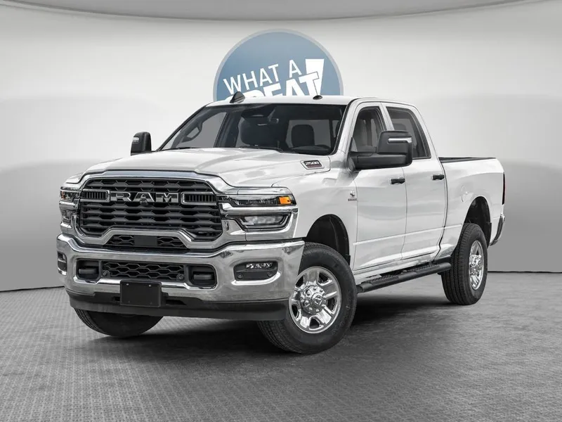 2026 RAM 2500 RAM 2500 TRADESMAN CREW CAB 4X4 6'4' BOX in Bright White Clear-Coat Exterior Paint — front three-quarter view
