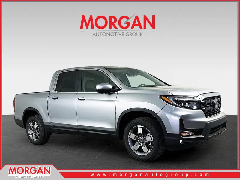 2026 Honda Ridgeline RTL in Solar Silver Metallic — front three-quarter view