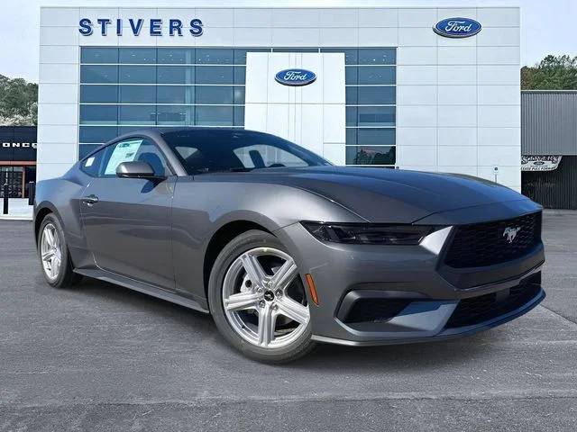 2026 Ford Mustang EcoBoost in Gray — front three-quarter view