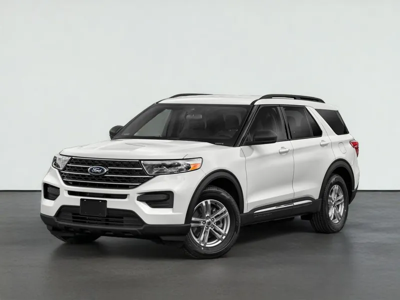 2021 Ford EXPLORER XLT in Black Metallic — front three-quarter view