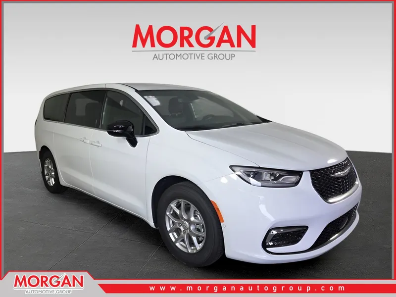 2026 Chrysler Pacifica Select in White — front three-quarter view