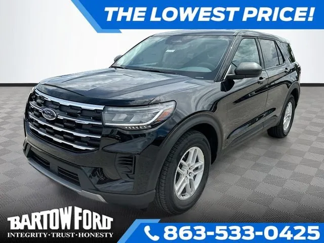 2026 Ford Explorer Active in Black Metallic — front three-quarter view