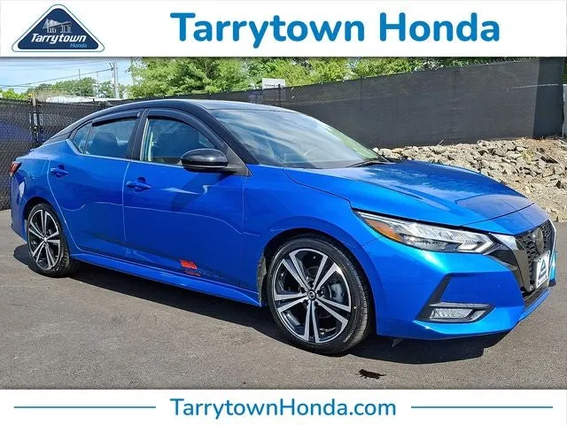 2023 Nissan Sentra SR in Electric Blue Metallic/Super Black — front three-quarter view