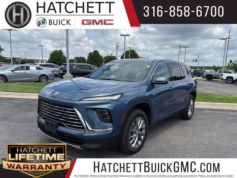 2025 Buick Enclave Preferred in Ocean Blue Metallic — front three-quarter view