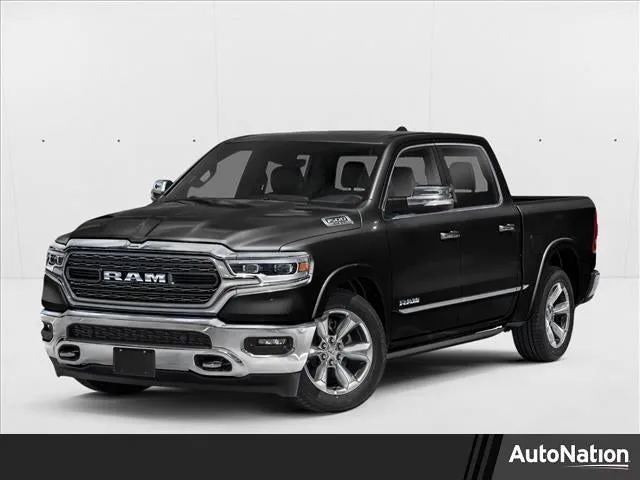 2022 RAM 1500 Limited 4x2 Crew Cab 5'7" Box in Diamond Black Crystal Pearlcoat — front three-quarter view