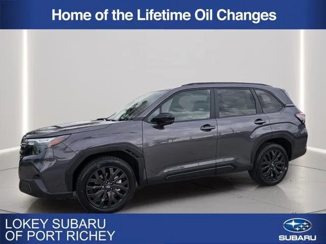 2026 Subaru Forester Sport in Magnetite Gray Metallic — front three-quarter view