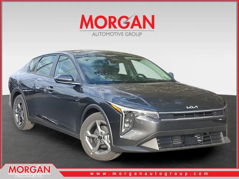 2025 Kia K4 LXS in Gray — front three-quarter view