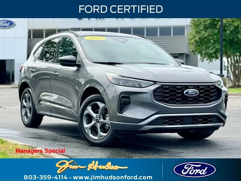 2024 Ford Escape ST-Line CERTIFIED PANO ROOF TECH PACKAGE in Gray Metallic — front three-quarter view