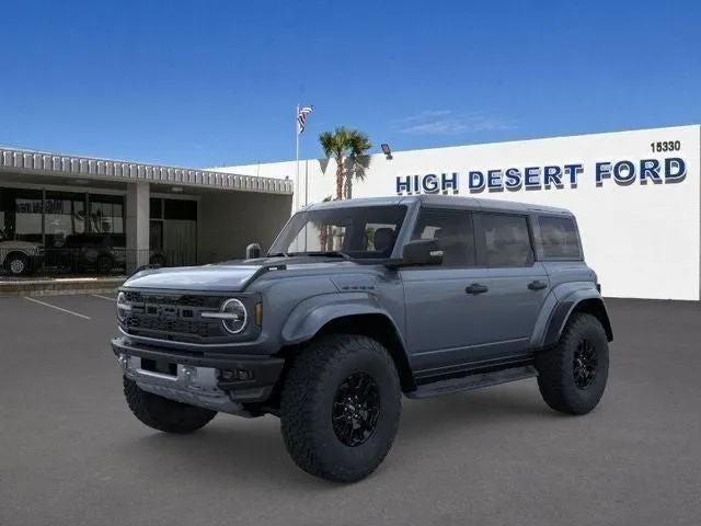 2025 Ford Bronco Raptor in Azure Gray Metallic Tri-Coat — front three-quarter view