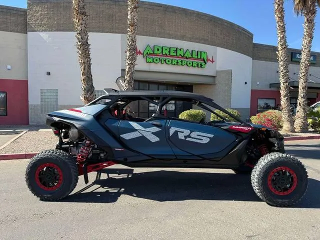 2026 Can-Am® Maverick R Max X RS Dusty Navy — front three-quarter view