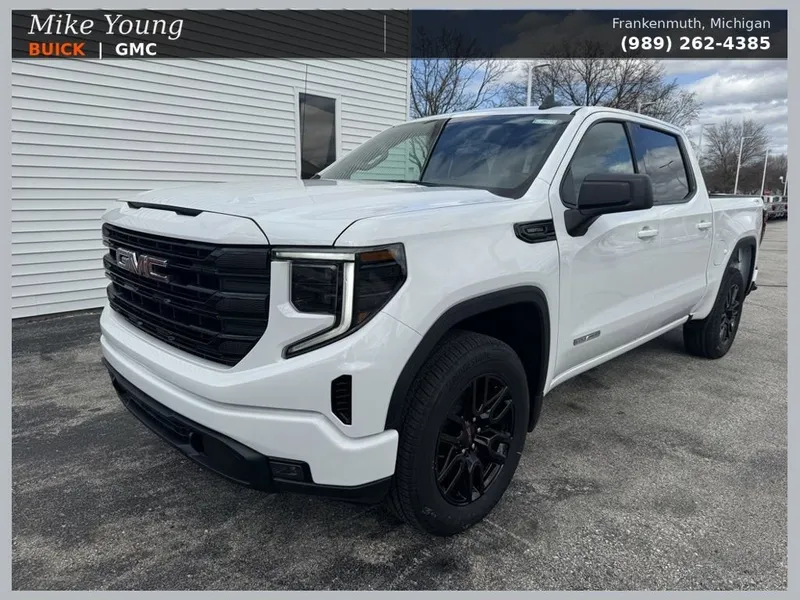 2026 GMC Sierra 1500 Elevation in Summit White — front three-quarter view