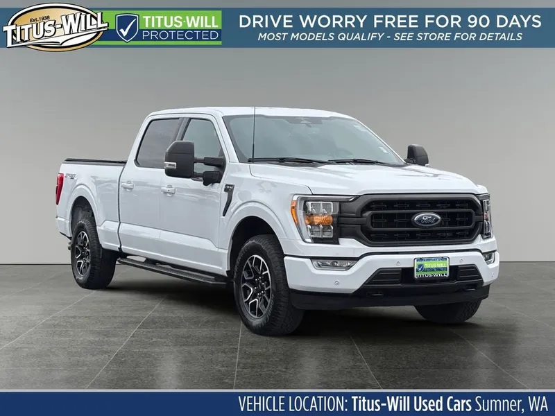 2023 Ford F-150 XLT in Oxford White — front three-quarter view