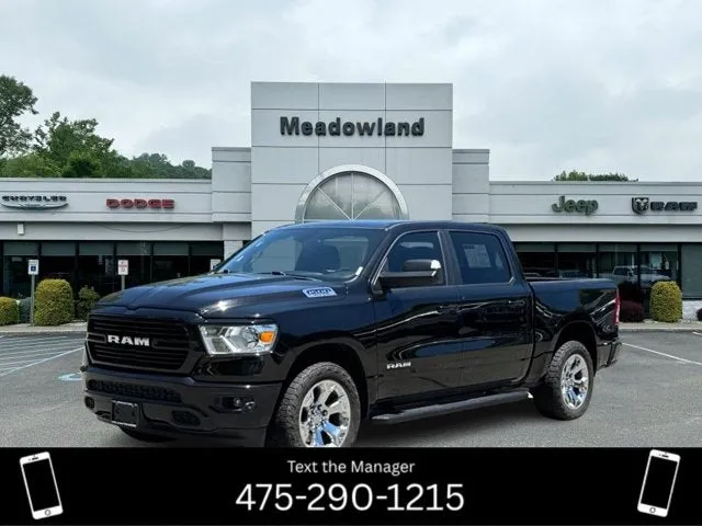 2019 RAM 1500 Big Horn/Lone Star in Diamond Black Crystal Pearlcoat — front three-quarter view