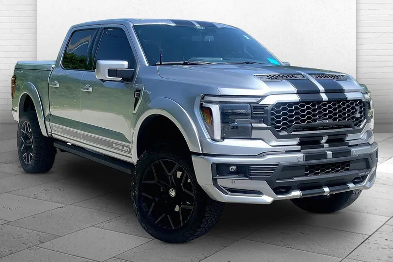 2025 Ford F-150 LARIAT in Gray — front three-quarter view