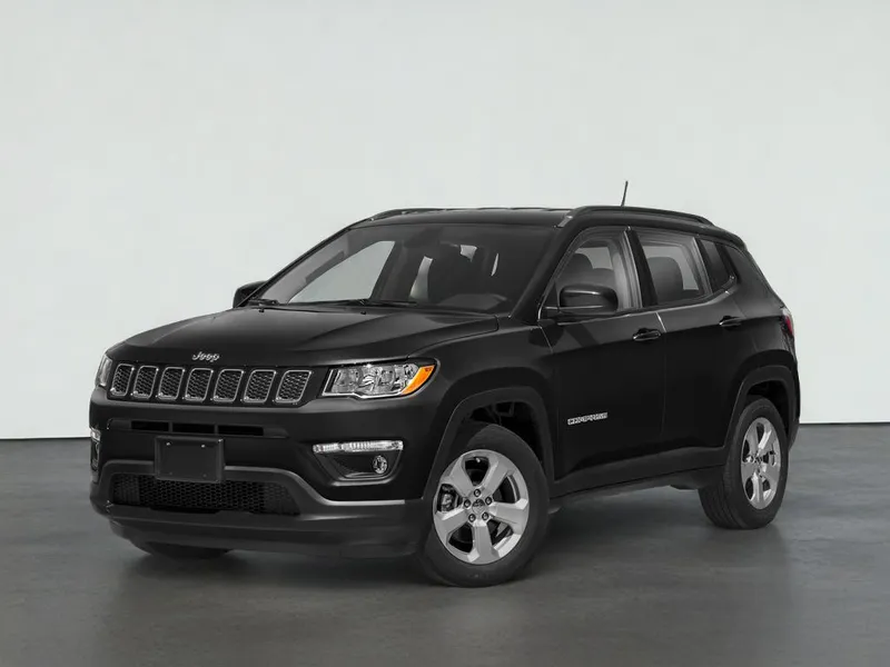 2018 Jeep COMPASS LATITUDE in Diamond Black Crystal Pearlcoat — front three-quarter view