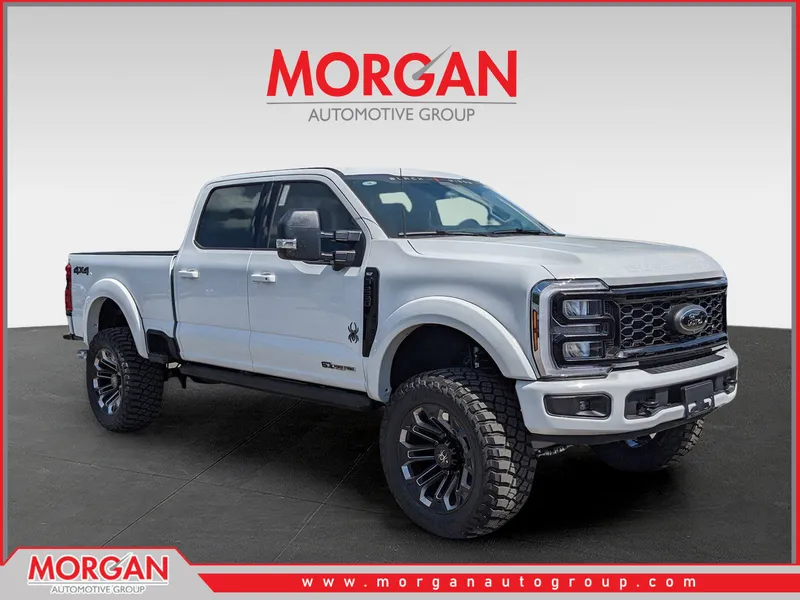 2026 Ford F-250SD XLT Black Widow in White — front three-quarter view
